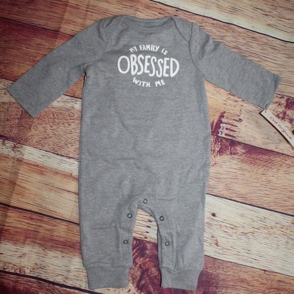 Cat & Jack Baby 1 Piece Rompers 2pk Cream, Black & Grey 0-3MO NWT Twins/ - Picture 5 of 7